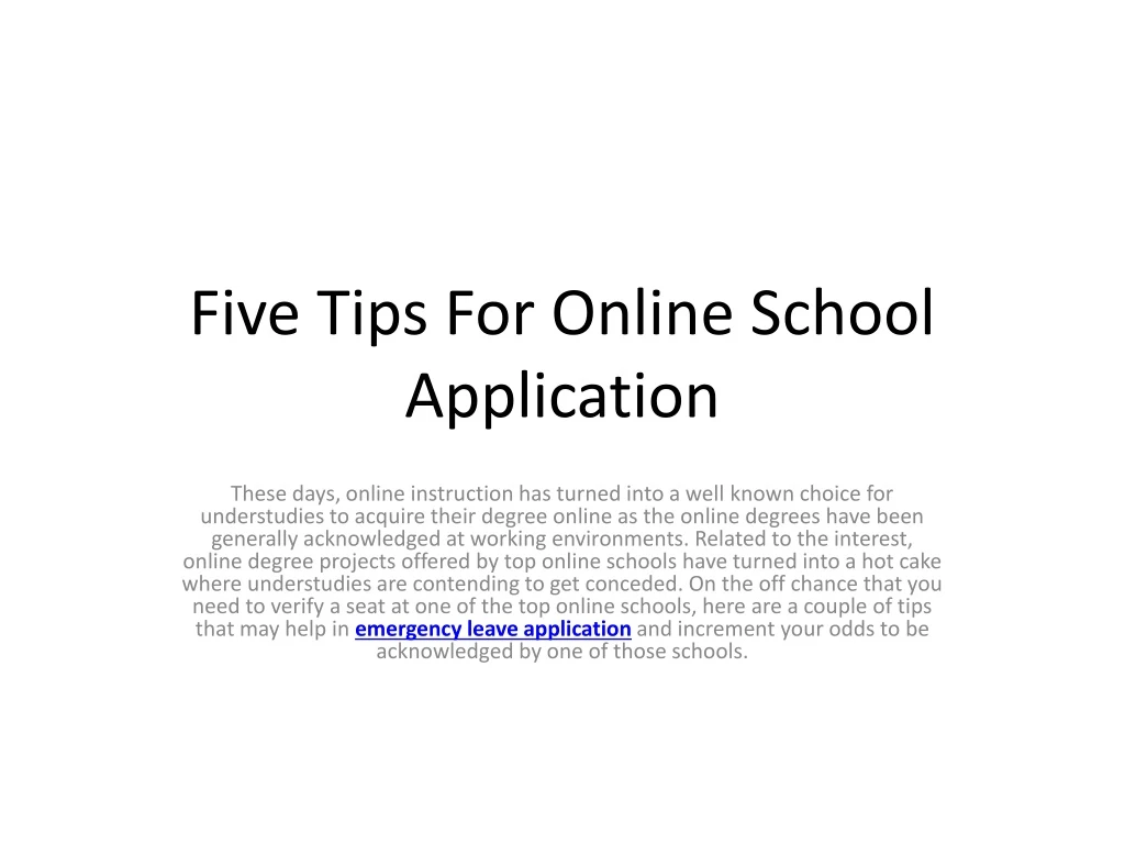 five tips for online school application