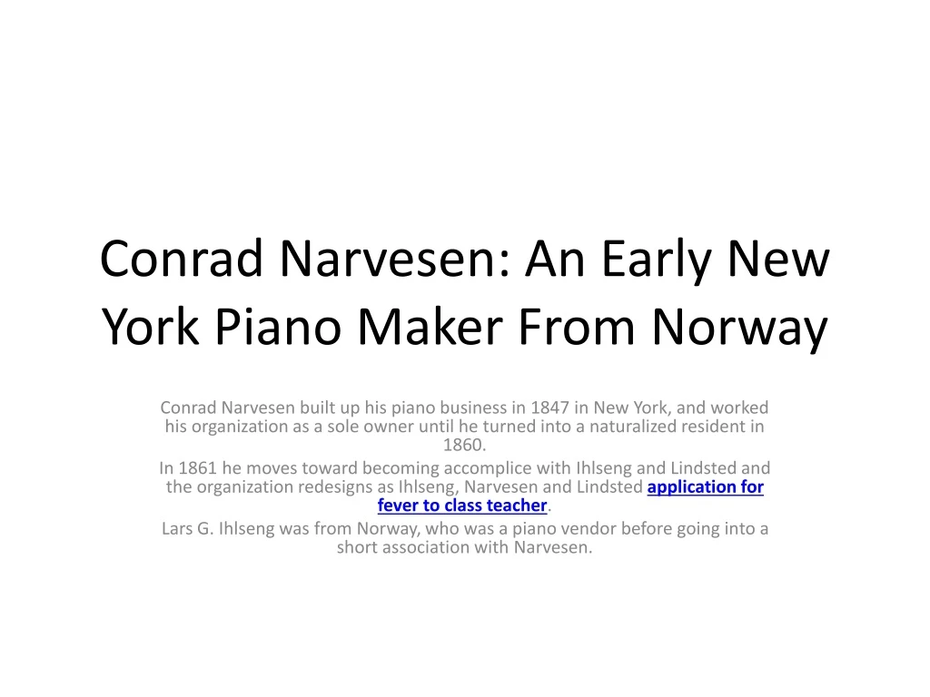 conrad narvesen an early new york piano maker from norway