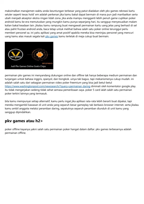 Daftar Pkv Games Online Indonesia Terpercaya