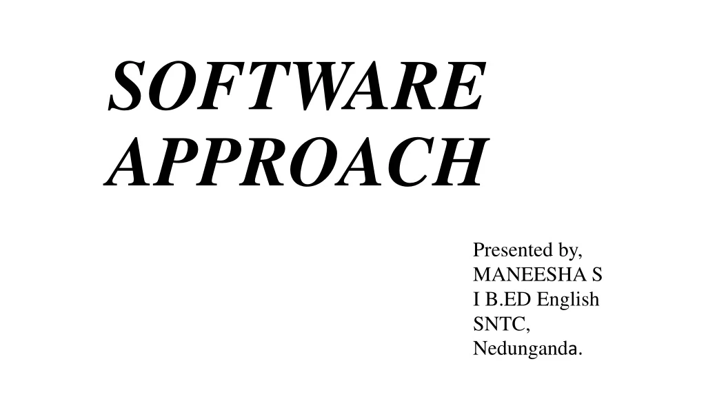 software approach
