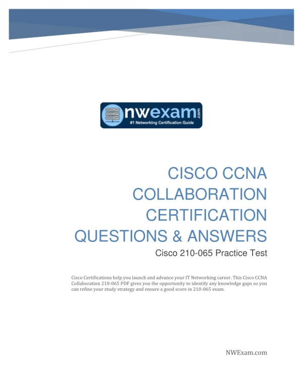 Cisco CCNA Collaboration Certification Questions & Answers