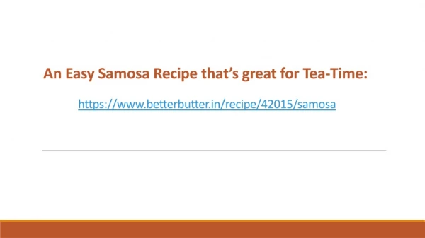 An Easy Samosa Recipe