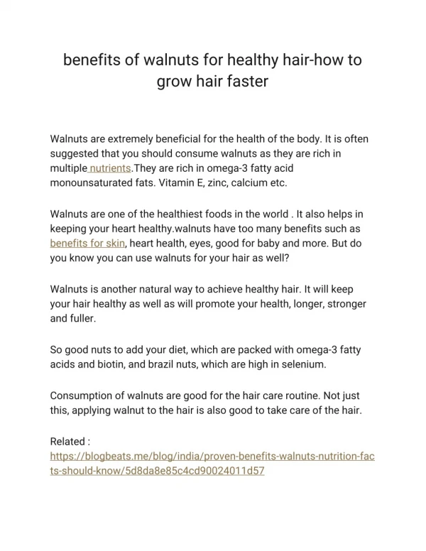 Benefits of walnuts for healthy hair-how to grow hair faster