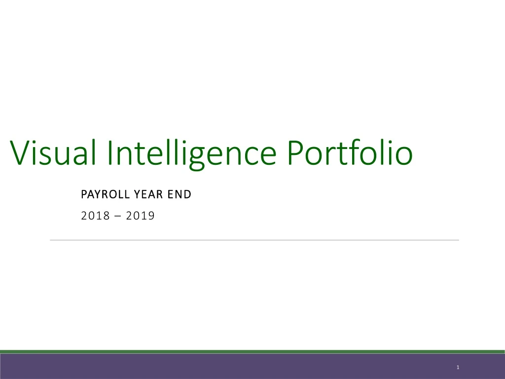 visual intelligence portfolio