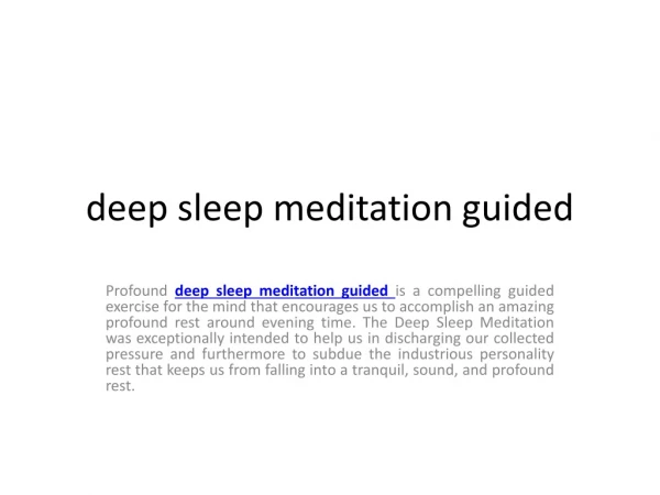 deep sleep meditation