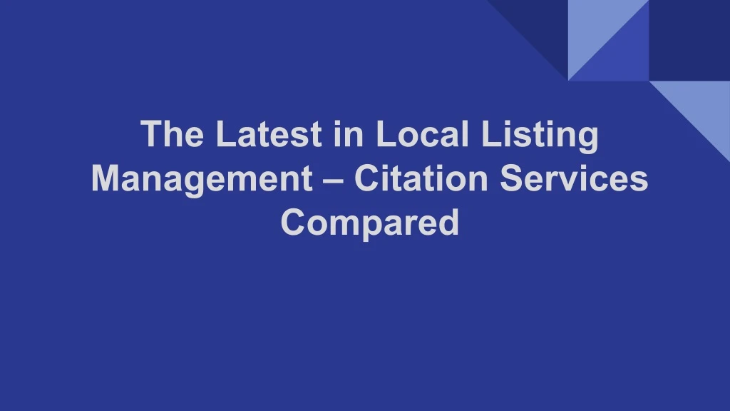 the latest in local listing management citation