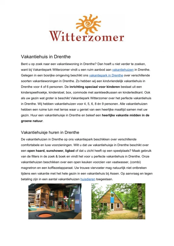 vakantiehuis in drenthe