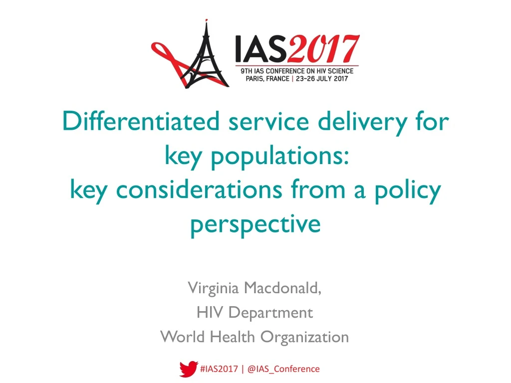 differentiated service delivery for key populations key considerations from a policy perspective