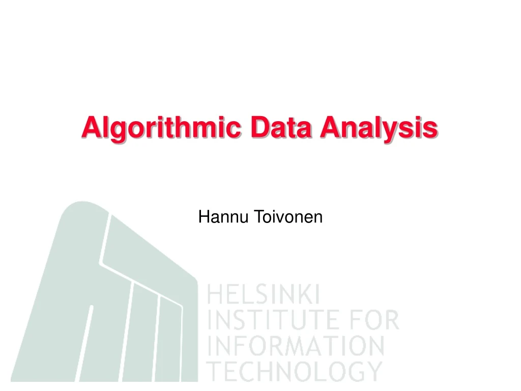 algorithmic data analysis