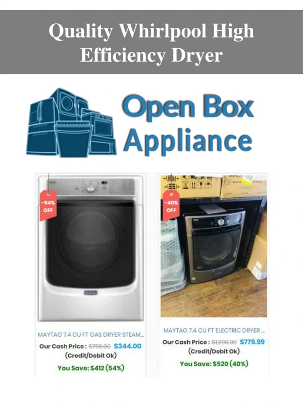 Quality Whirlpool High Efficiency Dryer