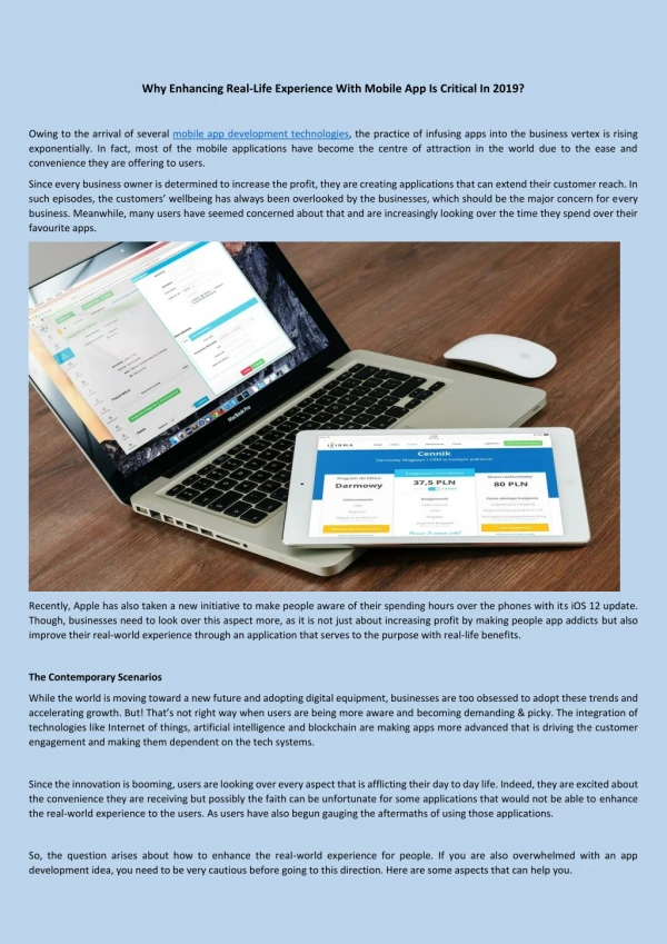 Why Enhancing Real-Life Experience With Mobile App Is Critical In 2019?