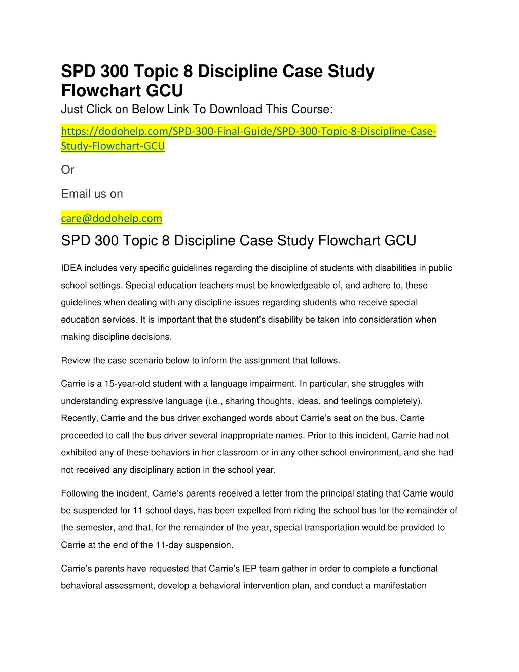 spd 300 topic 8 discipline case study flowchart