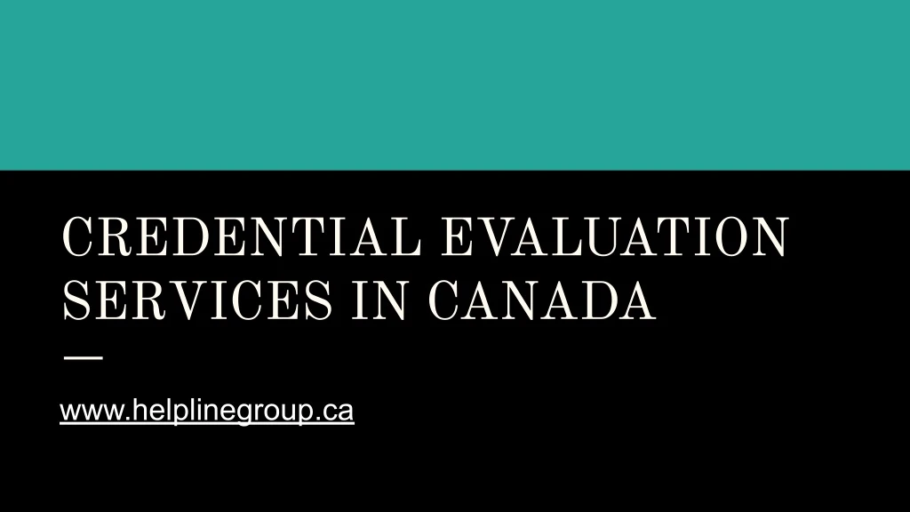 credential evaluation services in canada