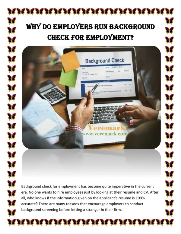 Why Do Employers Run Background Check for Employment?