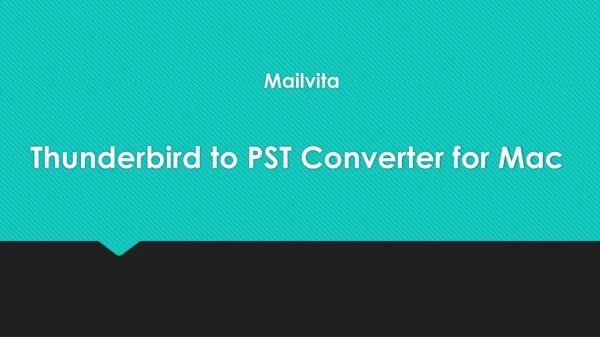 Mac Thunderbird to PST Converter