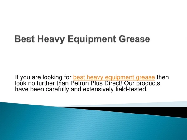 Best Heavy Equipment Grease