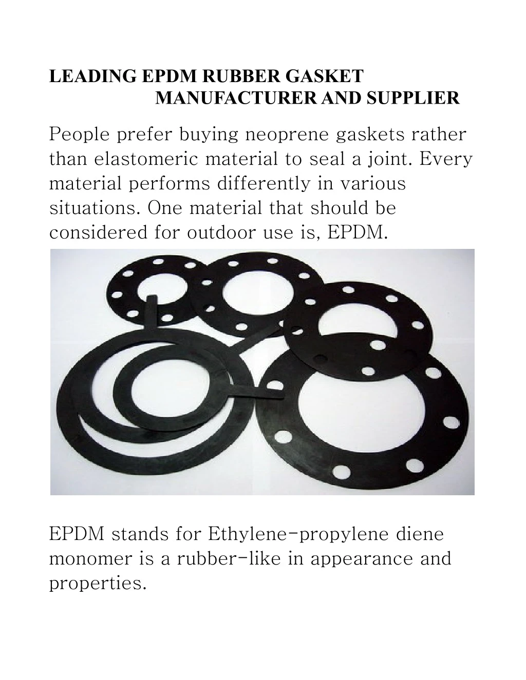 leading epdm rubber gasket manufacturer