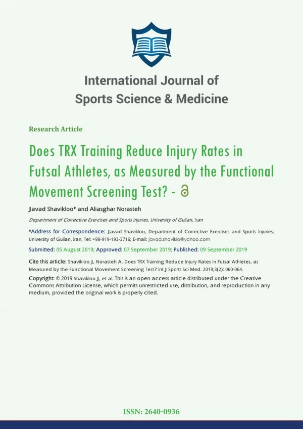 International Journal of Sports Science & Medicine