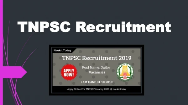 TNPSC Recruitment 2019 Apply TNPSC Jailor Vacancy Short Notification