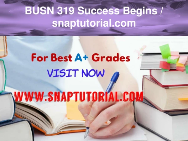 BUSN 319 Success Begins / snaptutorial.com