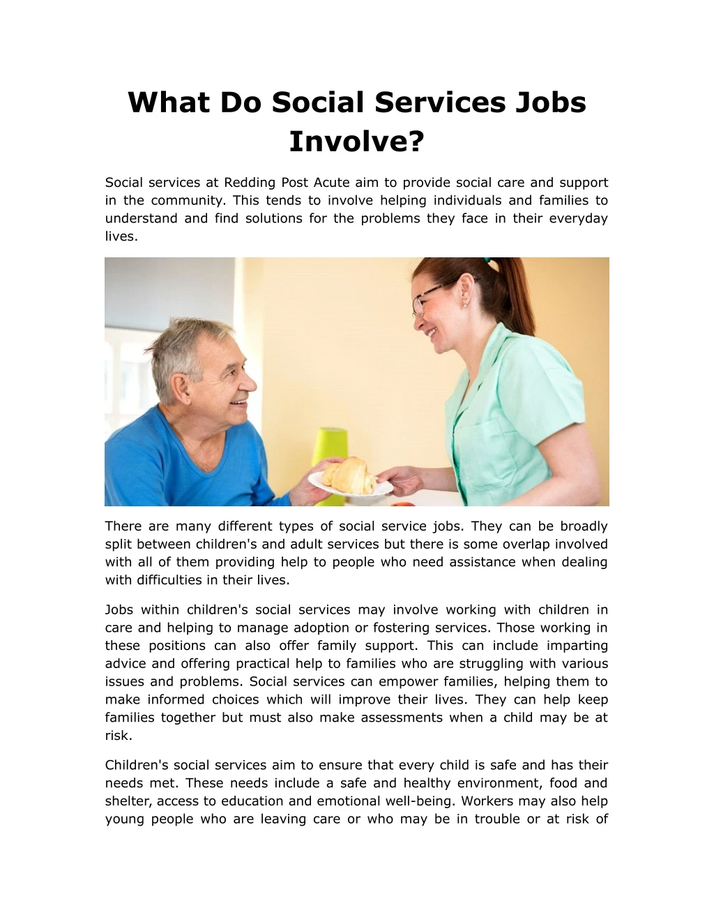 what do social services jobs involve