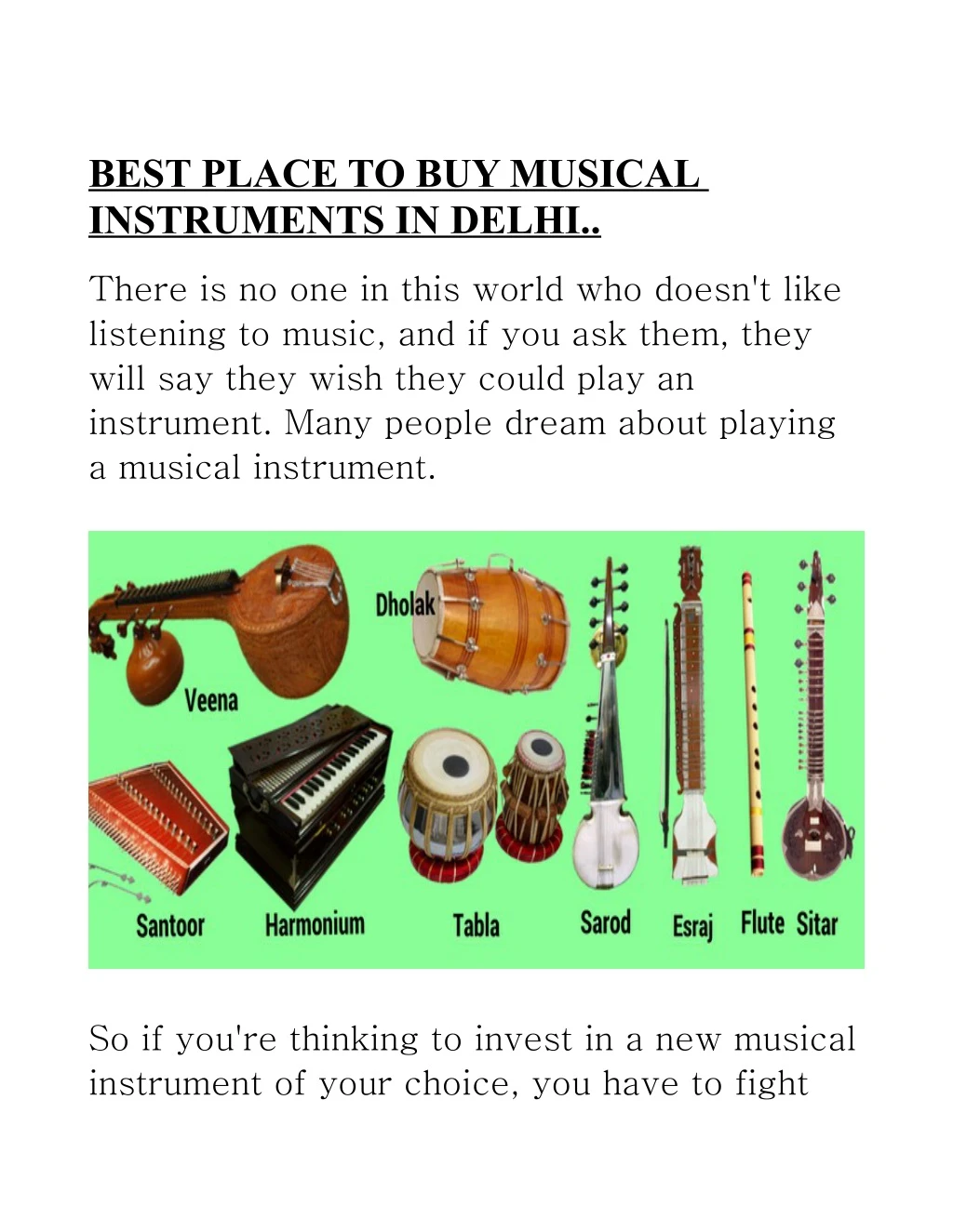 best place to buy musical instruments in delhi