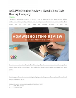 AGMWebHosting Review : Nepal's Best Web Hosting Company - slide 1