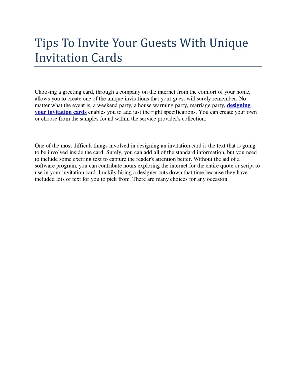 tips to invite your guests with unique invitation