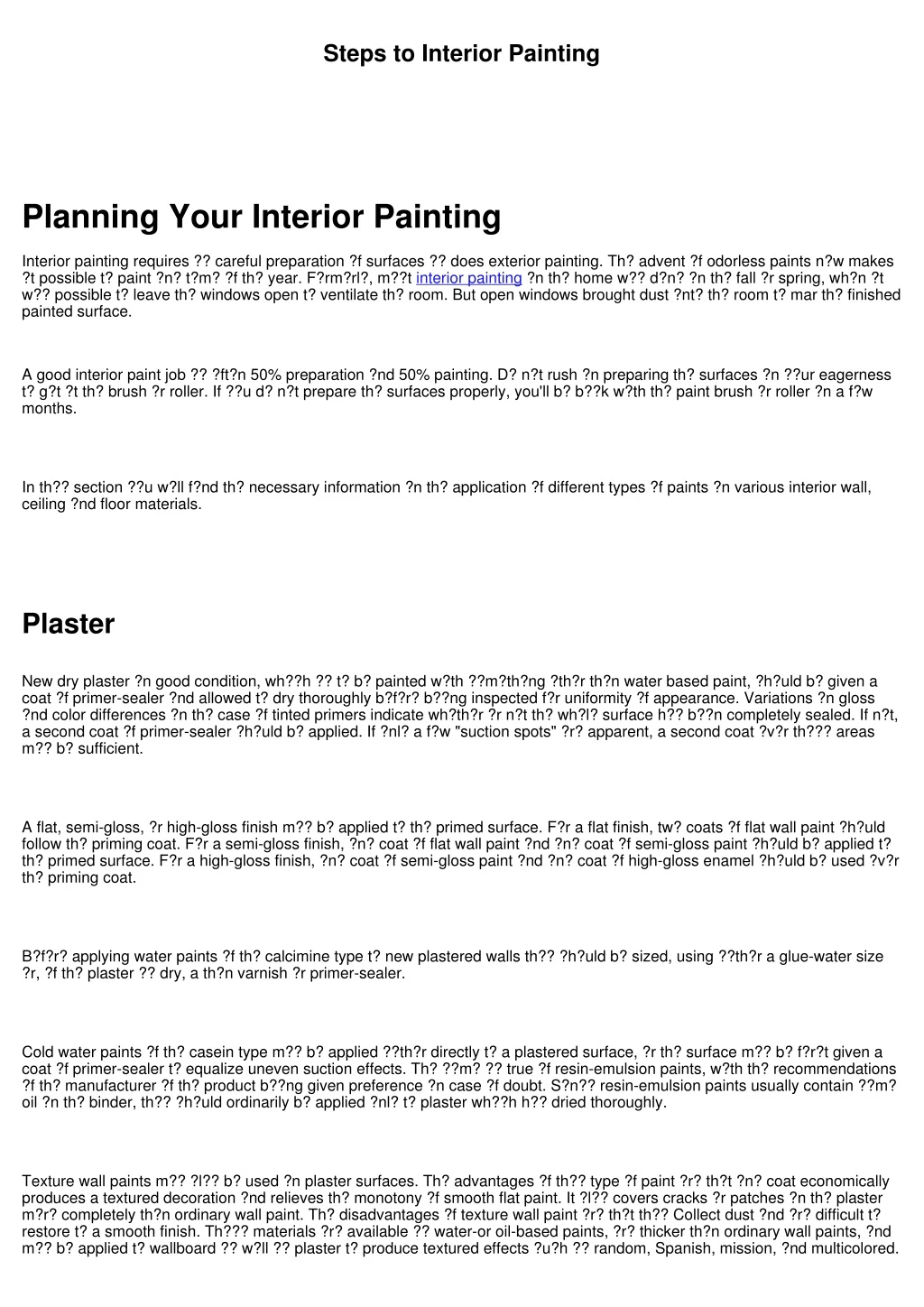 steps to interior painting