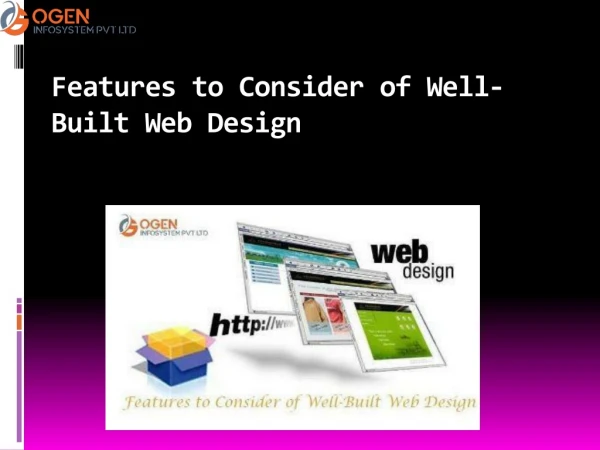 Features to Consider of Well-Built Web Design