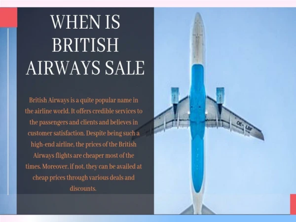 When is British Airways Sale