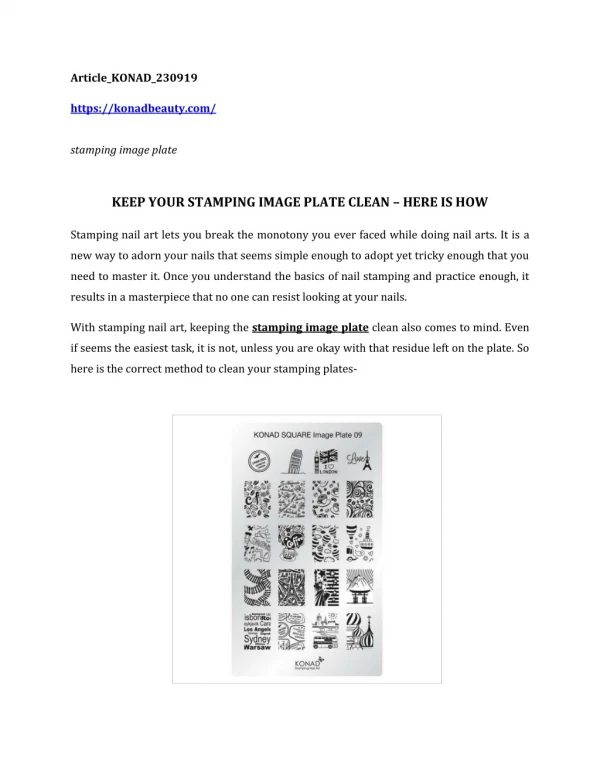 KEEP YOUR STAMPING IMAGE PLATE CLEAN – HERE IS HOW