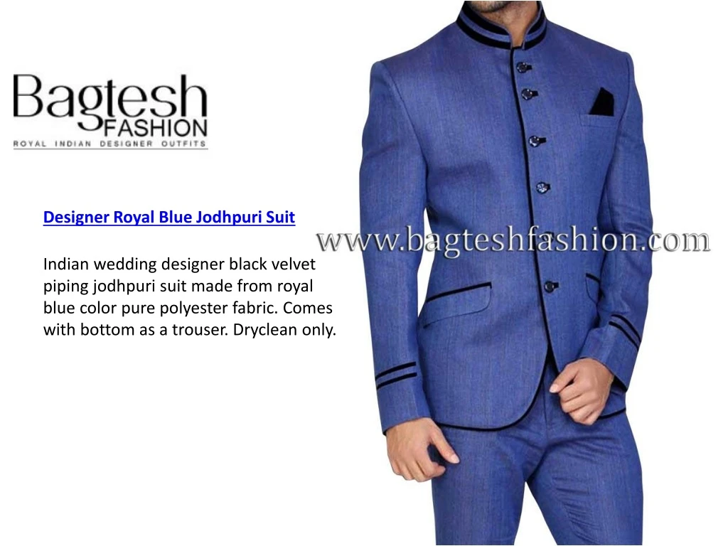 designer royal blue jodhpuri suit