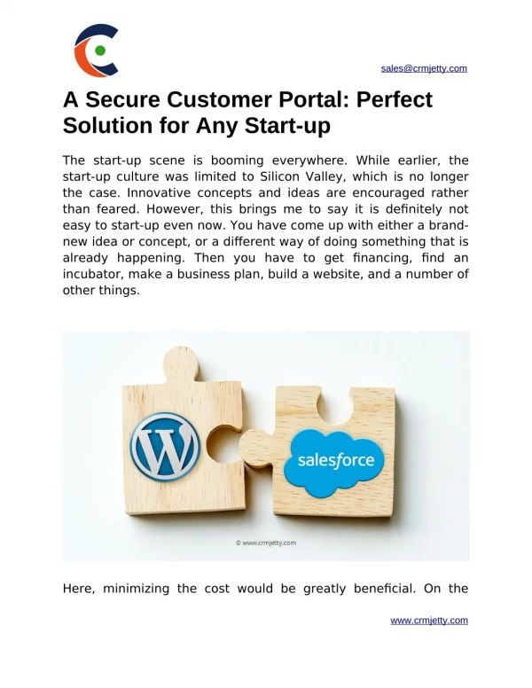 A Secure Customer Portal: Perfect Solution for Any Start-up