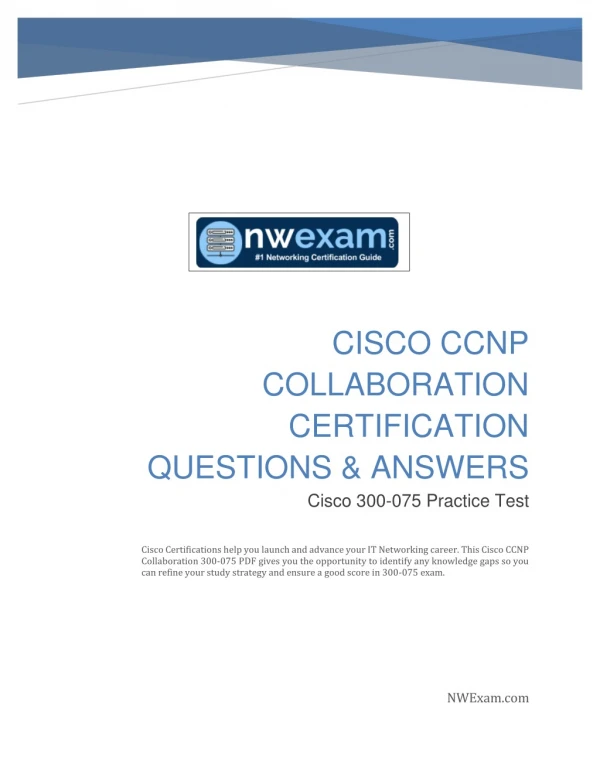 Cisco CCNP Collaboration Certification Questions & Answers