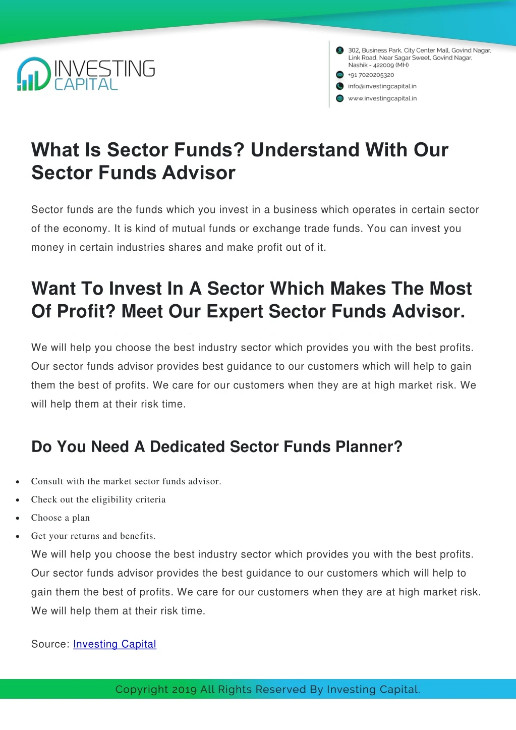 what is sector funds understand with our sector