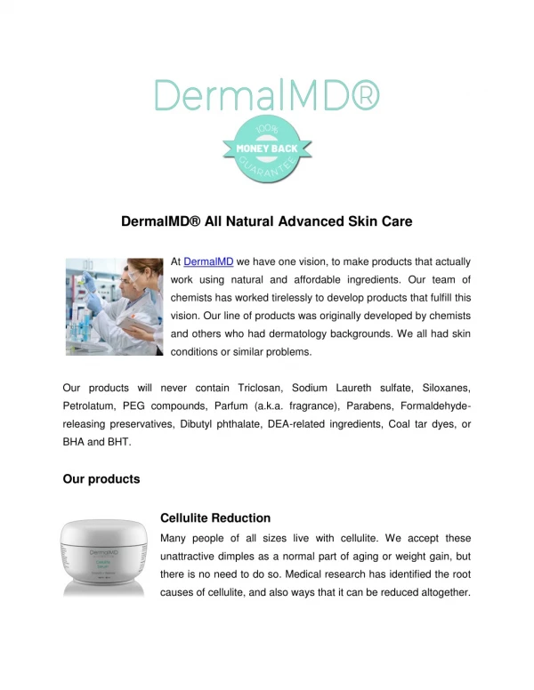 Natural and Affordable Beauty Products | DermalMD