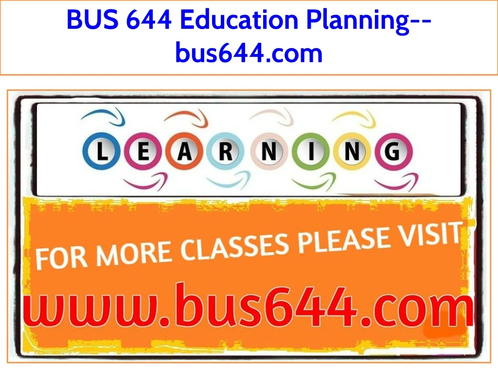 bus 644 education planning bus644 com