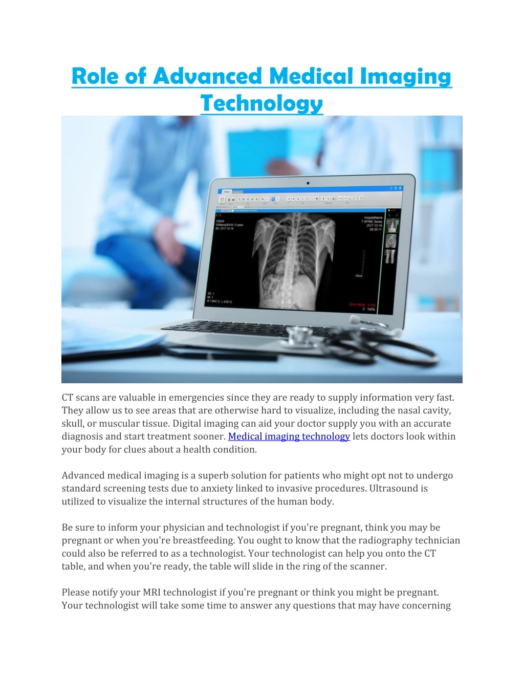 role of advanced medical imaging technology