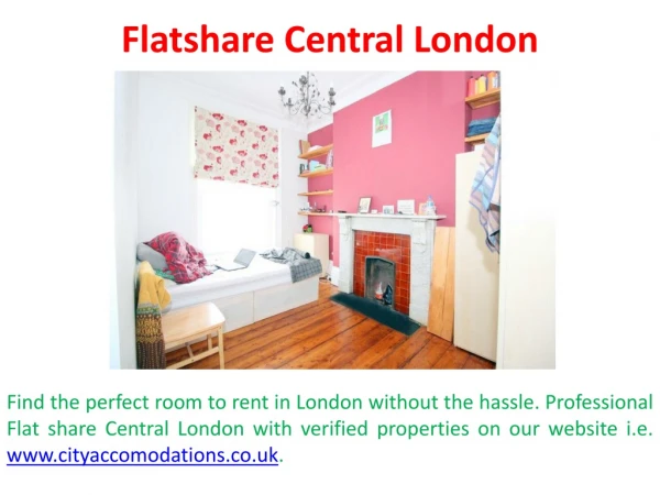 Rental Rooms in Central London