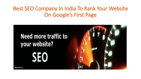 SEO Company in India to Rank Your Website on Google’s First Page
