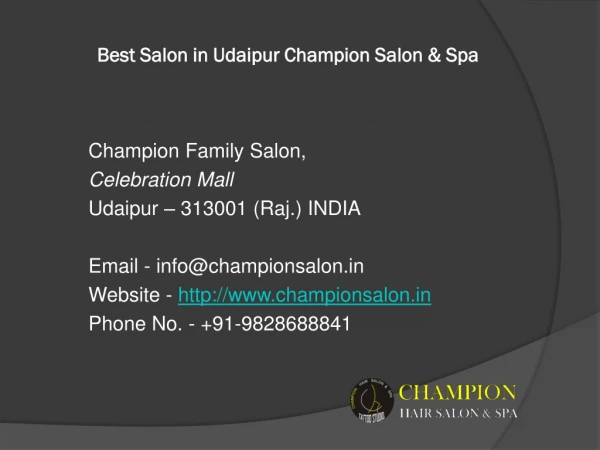Makeup Artist in Udaipur Champion Salon and Spa