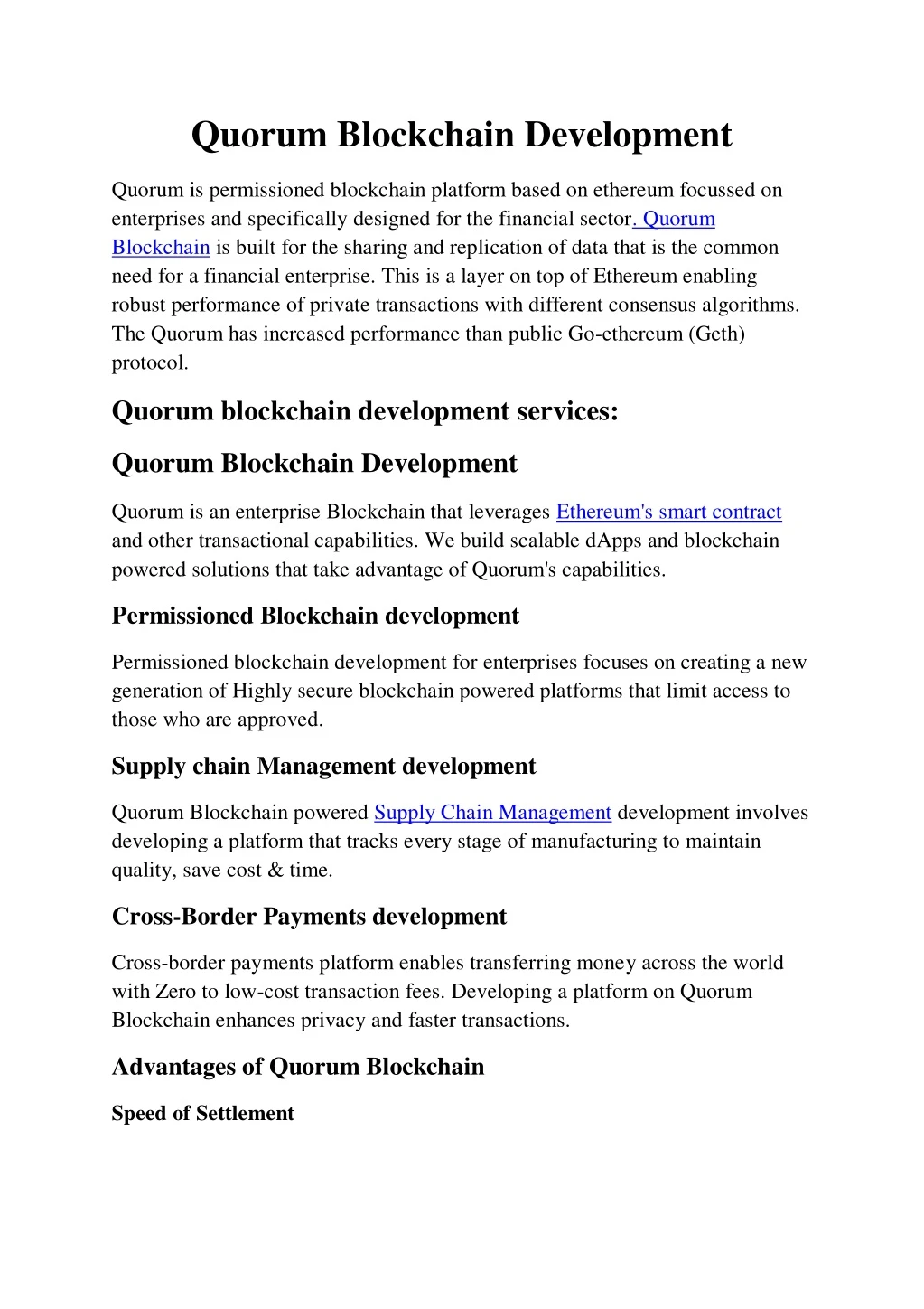 quorum blockchain development