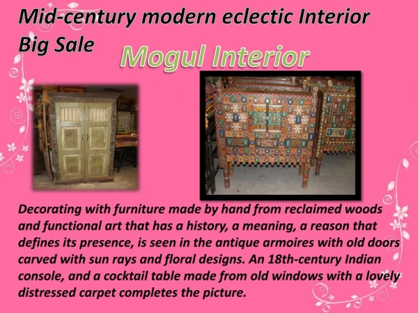 Mid-century modern eclectic Interior Big Sale