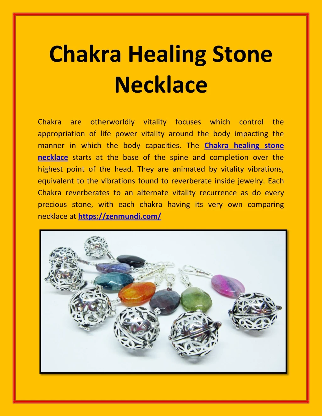 chakra healing stone necklace