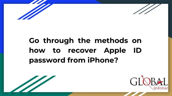 Take a look on how to recover Apple ID password from iPhone