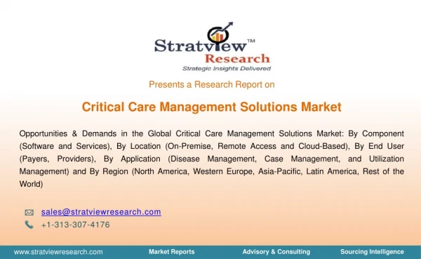 Critical Care Management Solutions Market: Trends & Forecast (2018-2025)