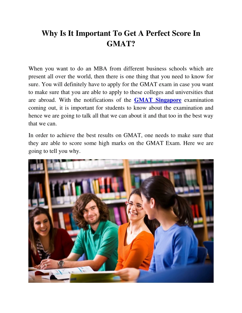 why is it important to get a perfect score in gmat