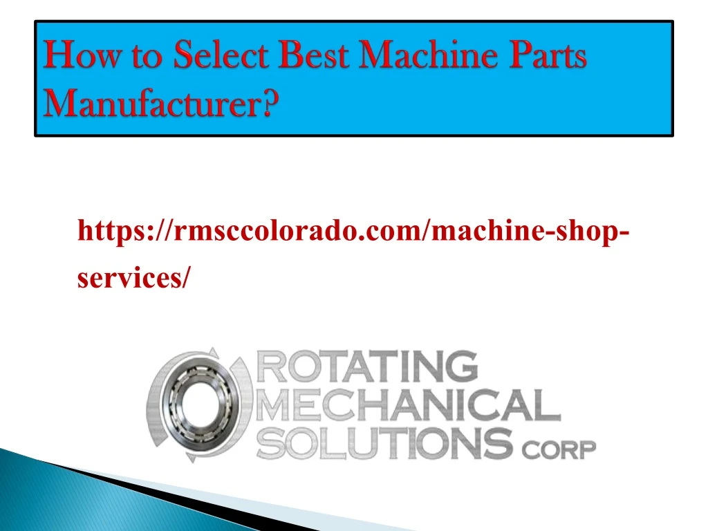 how to select best machine parts manufacturer