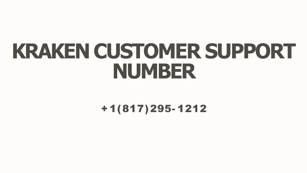 kraken customer support number